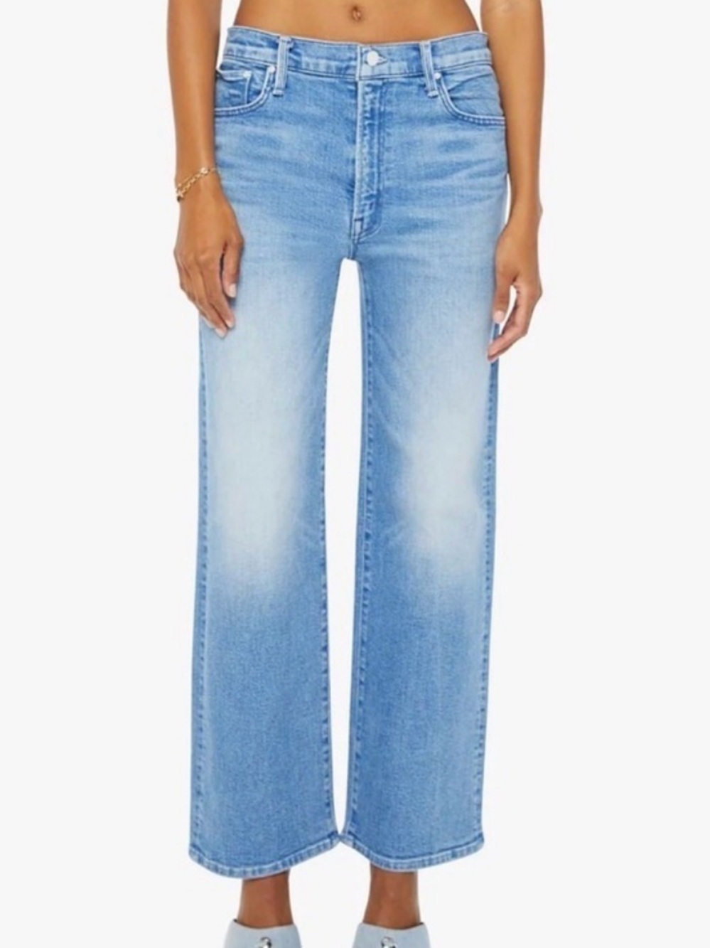MOTHER Light Blue Wide Leg Jeans
